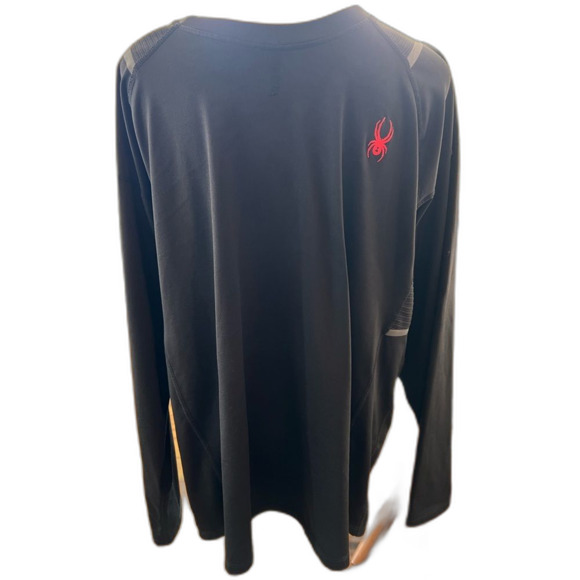 Spyder Active Black Long Sleeve Performance Base Layer Shirt Men’s XL Workout - Picture 2 of 5